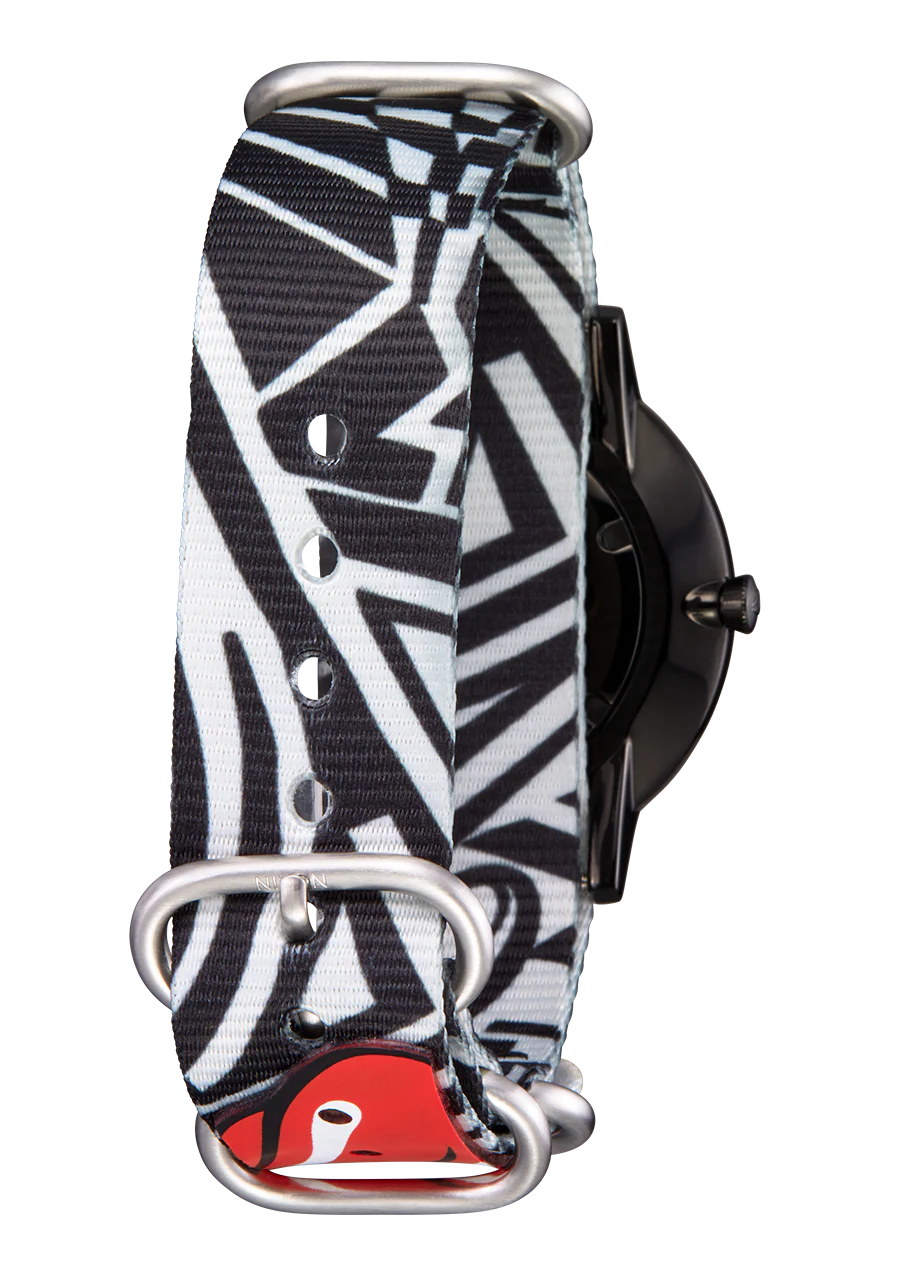 Rolling Stones 20mm Bracelet Monobloc Recyclé - Noir / Gris - Image 5